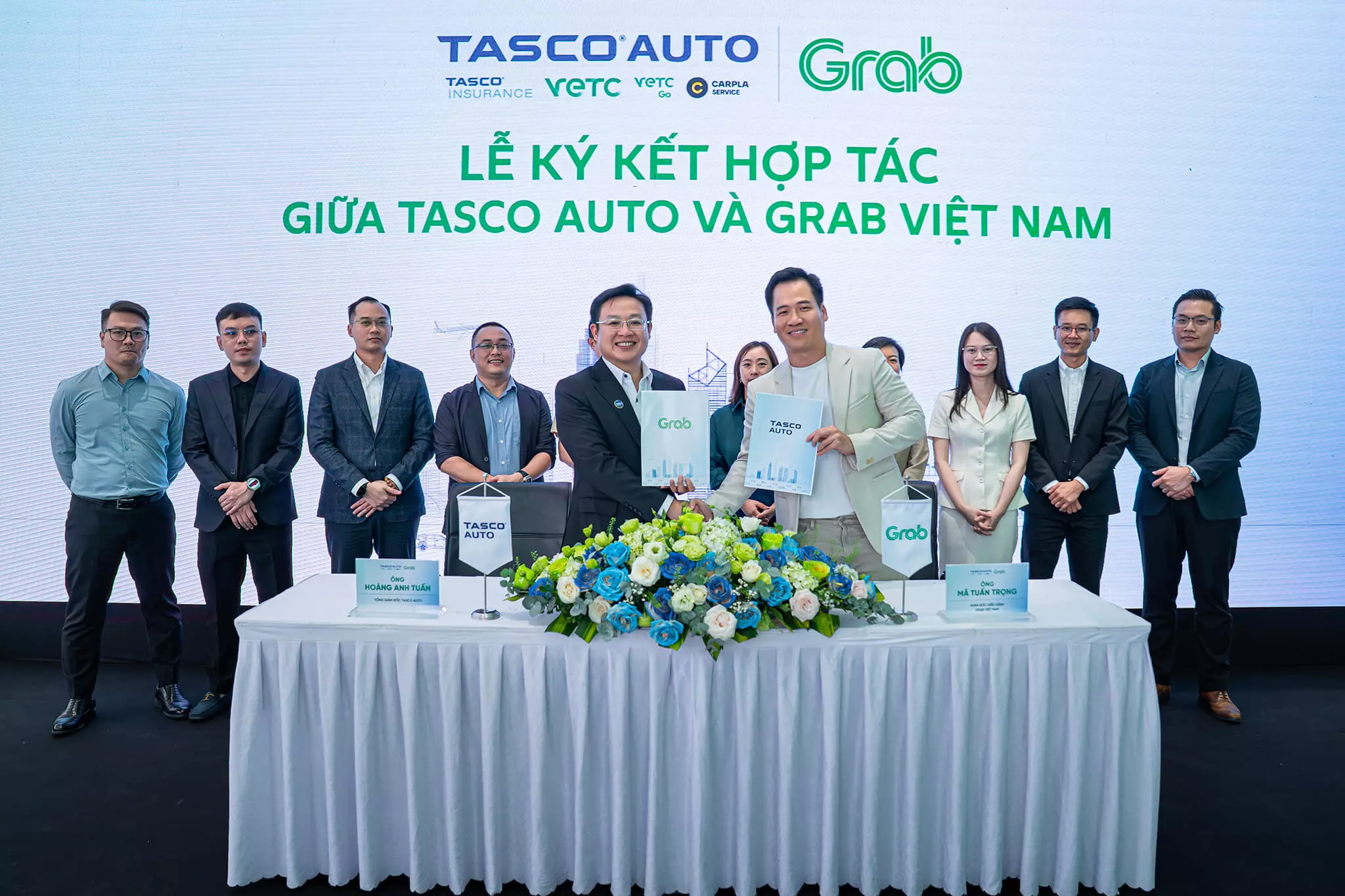 Tasco Auto và Grab Việt Nam ký kết hợp tác thúc đẩy chuyển đổi xanh và tăng cường hỗ trợ cho đối tác tài xế